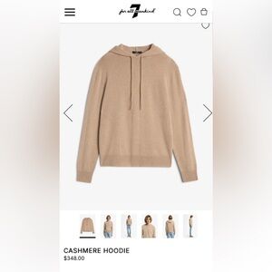 7 For All Mankind Cashmere Hoodie Sweater Beige - L